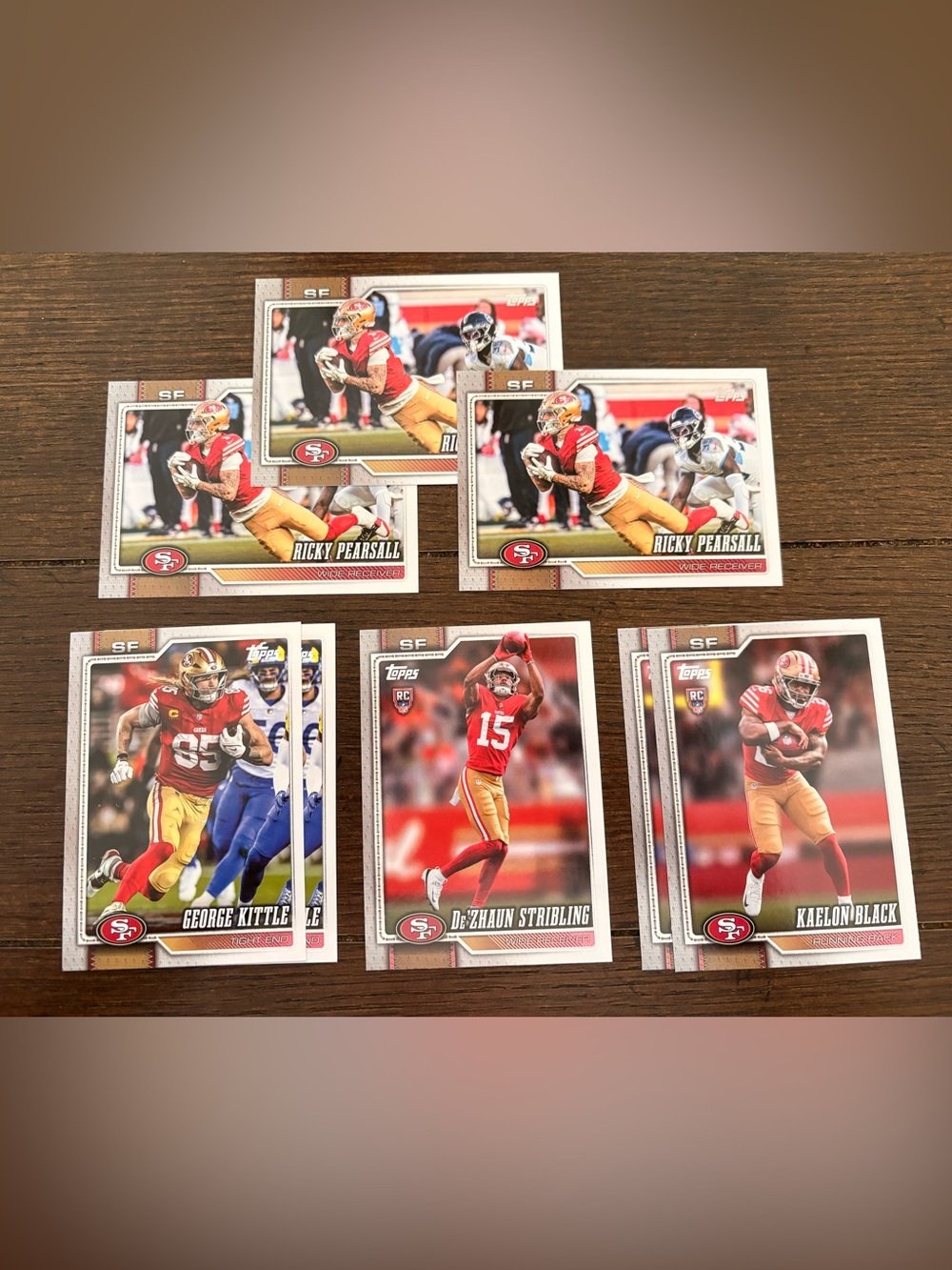 TOPPS SAN FRANCISCO 49ERS Set of 4 Football Trading Cards MINT